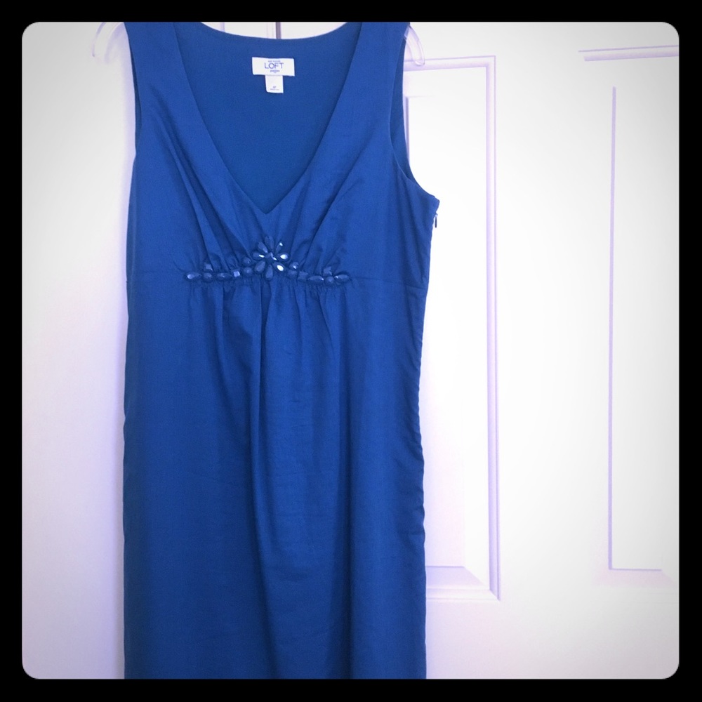 Loft blue dress with beads